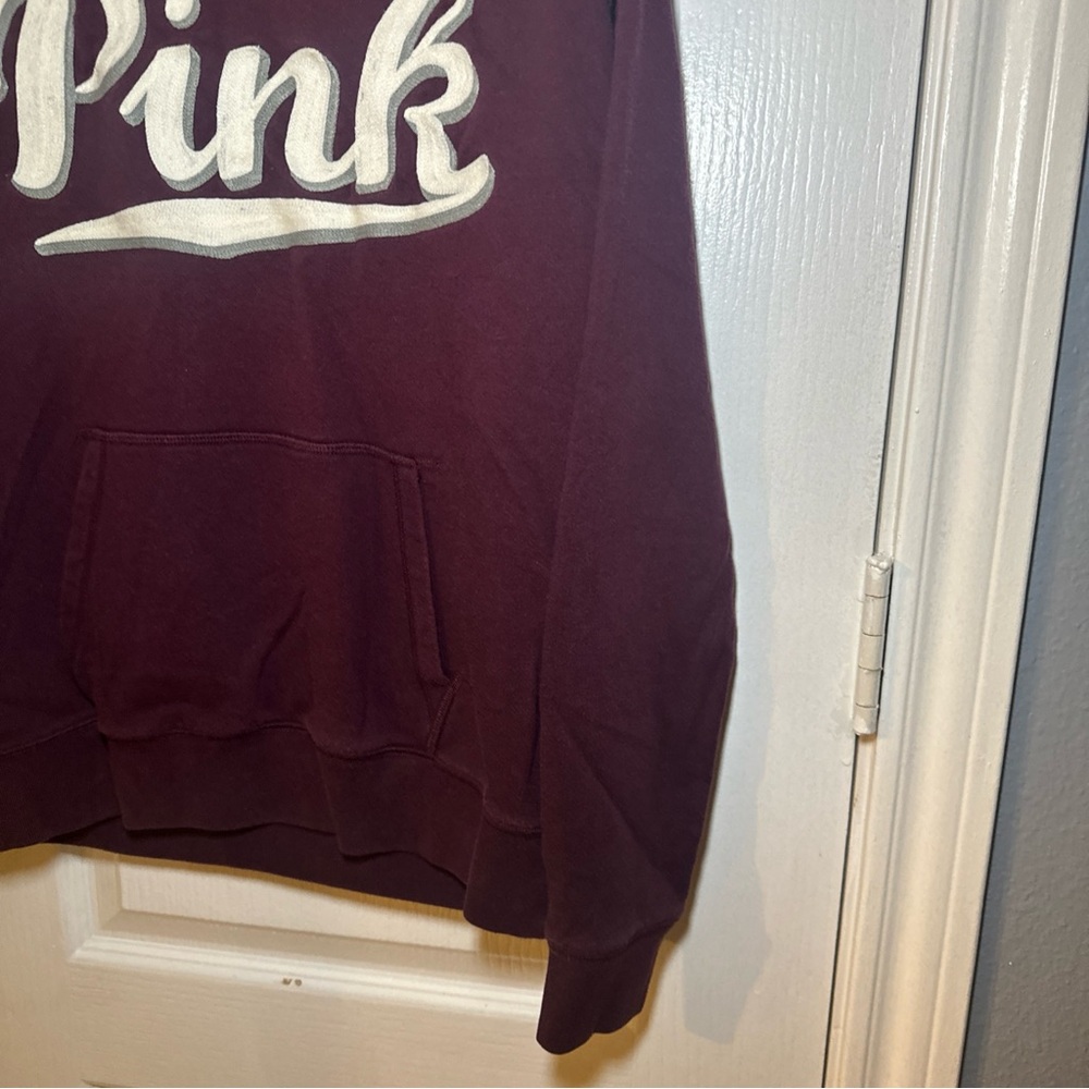 PINK by Victoria's Secret Wine Hoodie Sweatshirt Size Large - Picture 5 of 11
